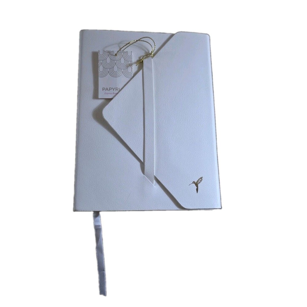 PAPYRUS Faux Leather Journal  240 Lined Pages 6x8 White NEW